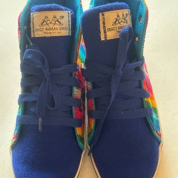CRAZY ANDEAN SHOES - Peru Colorful High-Top Sneakers Size 5 or 9.5”L UNISEX NWOT - Picture 3 of 5